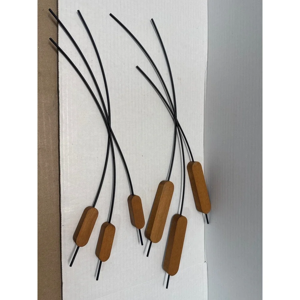 Vintage MCM Home Interiors Homco Cat‎ Tails Wall Art Metal & Wood